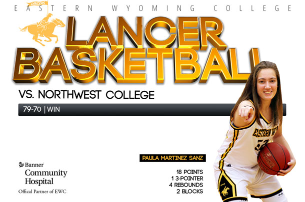 EWC Lady Lancer Basketball team vs. Northwest College Trappers.