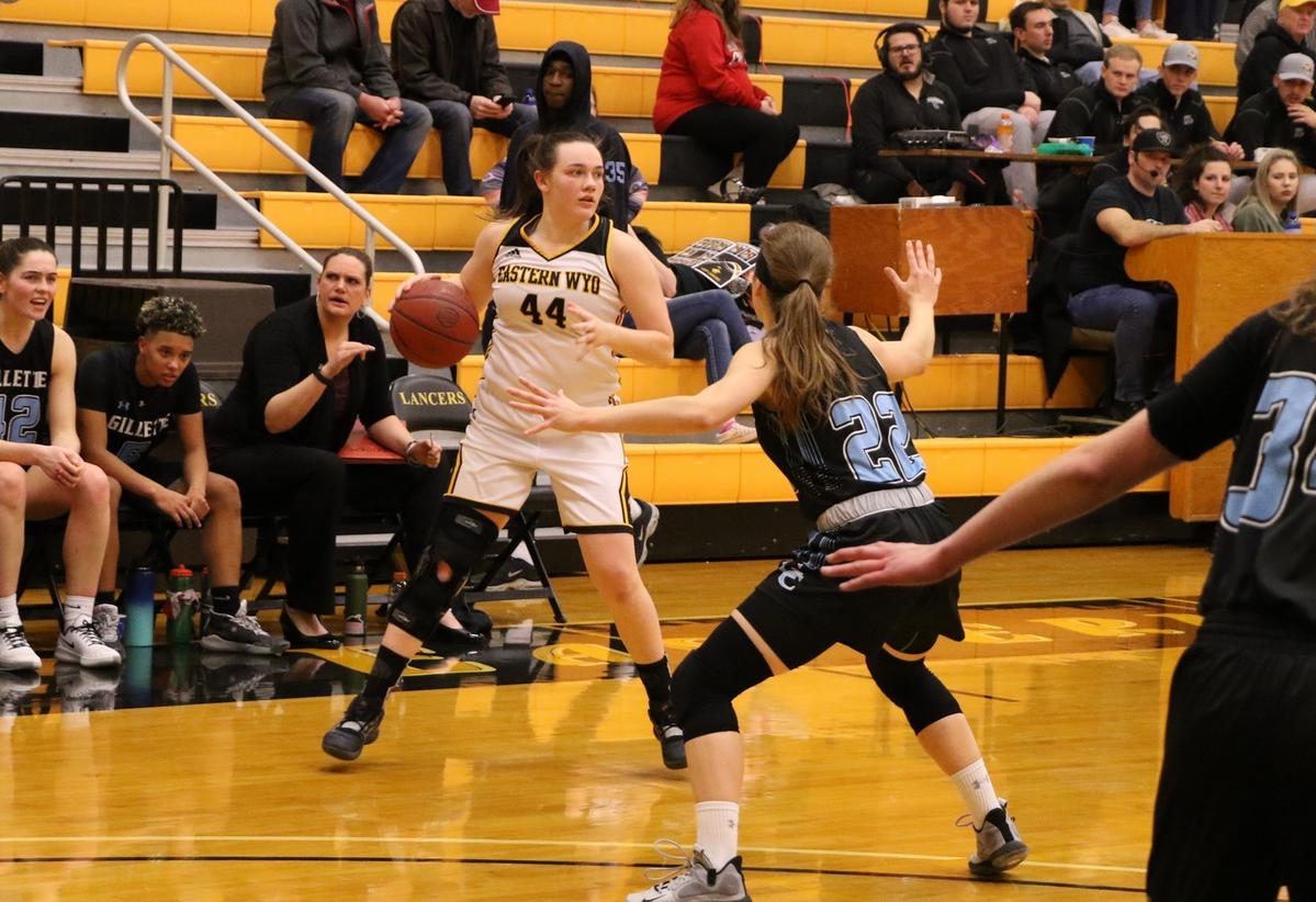 EWC freshman Raleigh Basart led the Lancers with 16 points in a 74-68 loss to Gillette College Wednesday night in Torrington.